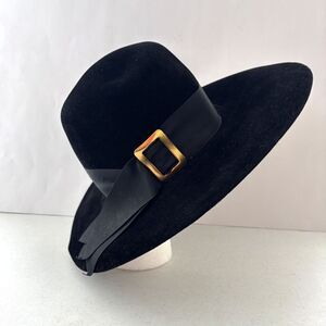 Sophisticated Black Hat with Gold Accent